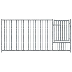 Panneau de parc à chiots MKS en barreaux 5 cm - 2 m x 0.95 m avec porte 3/4