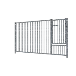 Panneau de parc à chiots MKS en barreaux 5 cm - 2 m x 0.95 m avec porte 3/4