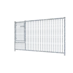 Panneau de parc à chiots MKS en barreaux 5 cm - 2 m x 0.95 m avec porte 3/4