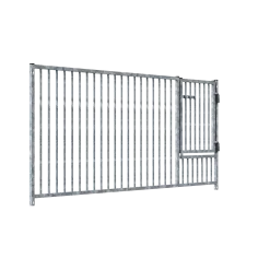Panneau de parc à chiots MKS en barreaux 5 cm - 2 m x 0.95 m avec porte 3/4