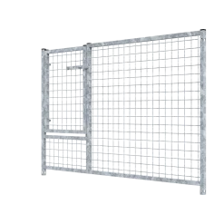 Panneau de parc à chiots MKS en grillage 5x5 - 1.50 m x 0.95 m avec porte 3/4