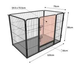 Parc à chiot modulable PUPPY-PRO L (122 x 75, h90cm)