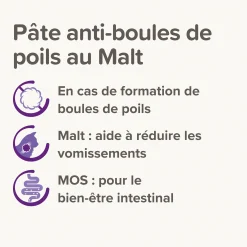 Pates anti boules de poils pour chats au malt