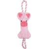 Peluche cochon avec corde, un jouet deux en un pour chien