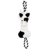 Peluche vache avec corde, un jouet deux en un pour chien