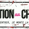 Plaque attention au chien - Blanc et rouge