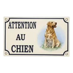 Plaque attention au chien, Labrador