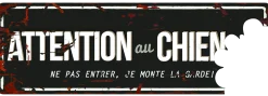 Plaque attention au chien - noir gris