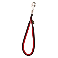 Poignée nylon double rembourée 25 mm, noir/rouge