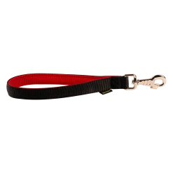 Poignée nylon double rembourée 25 mm, noir/rouge