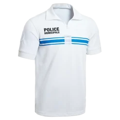 Polo Police Municipale PM One MC Blanc - XS