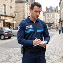 Polo Police Municipale PM One ML Bleu - XS