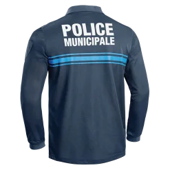 Polo Police Municipale PM One ML Bleu - XS