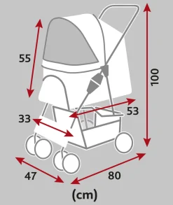 Poussette 47 × 100 × 80 cm, 4,9 kg, taupe