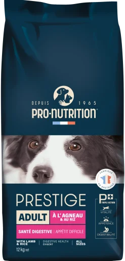 Pro-nutrition Prestige Adulte Exigent, agneau & riz, 12 kg