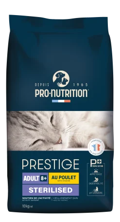 Pro-Nutrition Prestige chat stérilisé et/ou light 8+ au poulet, 10 kg