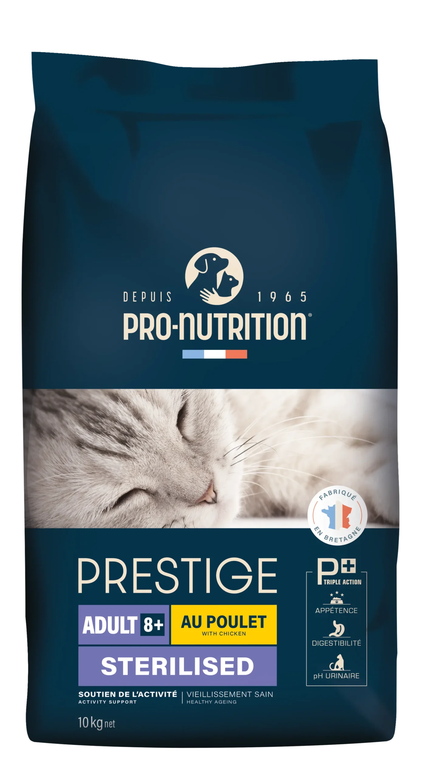 Pro-Nutrition Prestige chat stérilisé et/ou light 8+ au poulet, 10 kg