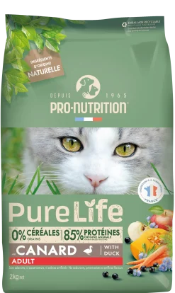 Pro-Nutrition Pure Life Chat Adulte Canard, 2 kg