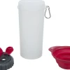 Récipient d'eau et nourriture, en plastique, 2 × 0,35 l/ 11 × 23 cm