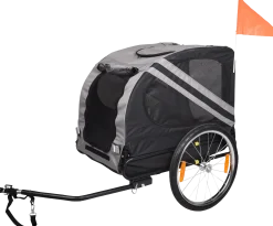 Remorque vélo Doggycyclette 125 x 95 x 72 cm - noir / gris