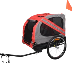 Remorque vélo Doggycyclette 125 x 95 x 72 cm - rouge / gris
