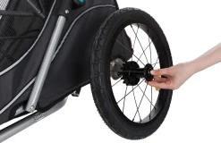 Remorque vélo, fonction pliable rapidement, L : 74 x 95 x 103/143 cm