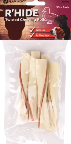 R hide twisted chewing rolls avec canard
