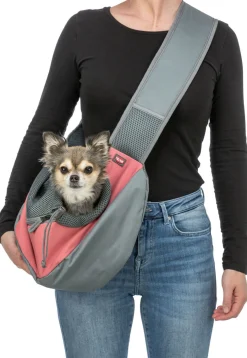 Sac frontal en bandoulière, 50 × 25 × 18 cm, rose