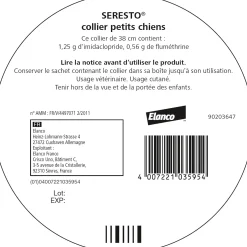 Seresto, collier anti parasitaire pour petit chien