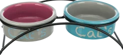 Set double gamelle céramique + support