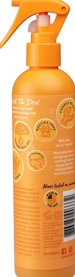 Shampoing Ditch the Dirt, désodorisant parfum ORANGE, 300 ml - Pet Head