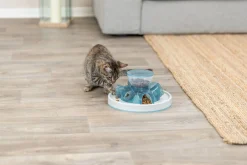Slow FeedingTunnel, 28 × 14 cm, bleu/gris
