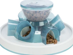 Slow FeedingTunnel, 28 × 14 cm, bleu/gris