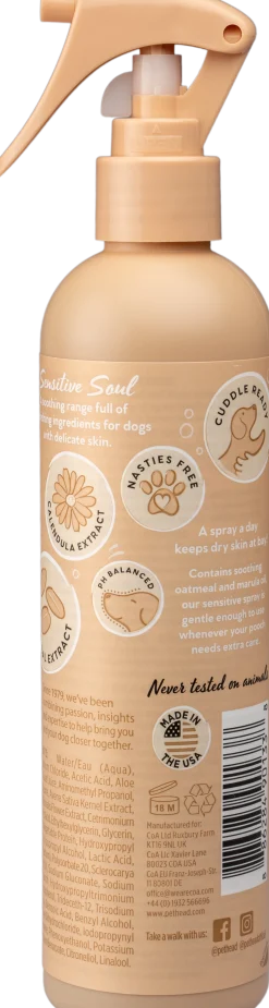 Spray Sensitive Soul, peaux sensible parfum NOIX DE COCO, 300 ml - PET HEAD