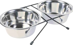 Support double avec gamelles 750 ml