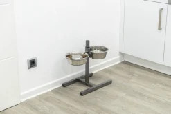 Support double avec 2 gamelles 24.5 cm
