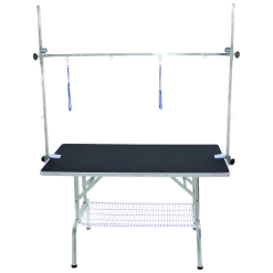 Table de toilettage pliante XL avec potence double et sangles