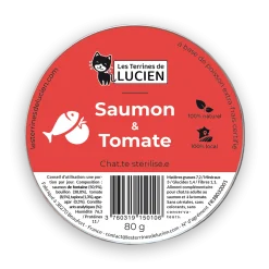 Terrines de Lucien - 1 boites de 5 portions - Saumon et Tomates