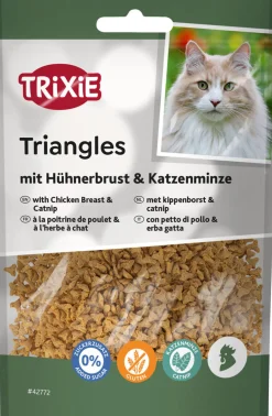 Triangles à la poitrine de poulet et au catnip 50 g